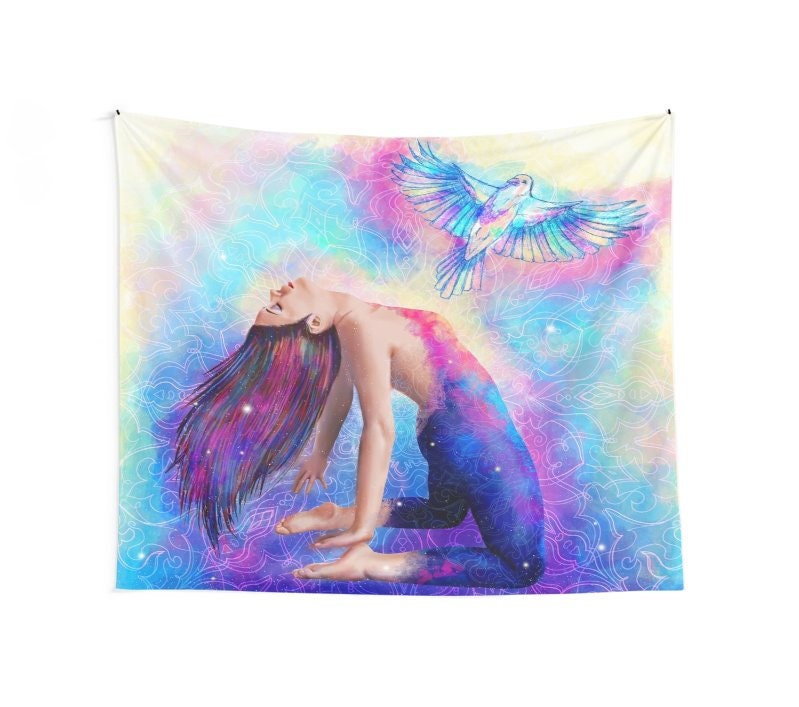 Free Spirit Tapestry yoga wall art spiritual tapestry bird tapestries hippy tapestry cheap tapestry rainbow tapestry wild and free art