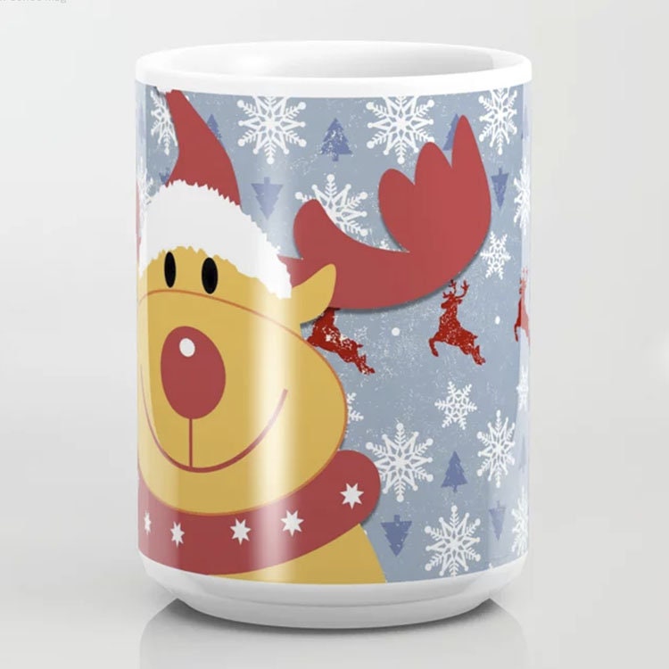 Christmas mug cute christmas mugs reindeer mug rudolph mugs christmas decor xmas mug xmas mugs xmas gifts reindeer coffee mug 11oz or 15oz