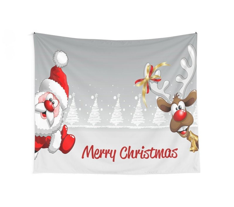 Christmas Tapestry santa tapestry reindeer tapestries xmas tapestries santa tapestries christmas decorations christmas decor xmas artwork