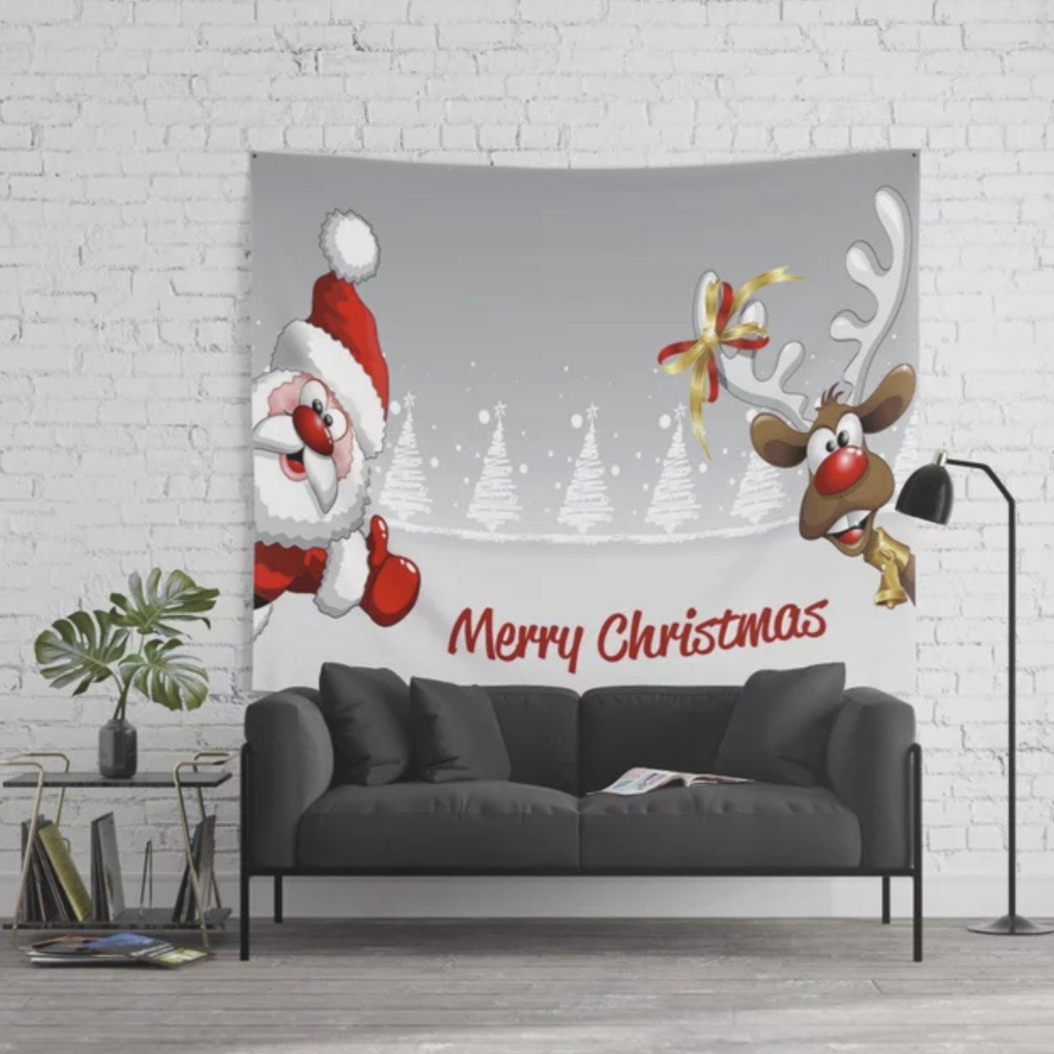 Christmas Tapestry santa tapestry reindeer tapestries xmas tapestries santa tapestries christmas decorations christmas decor xmas artwork