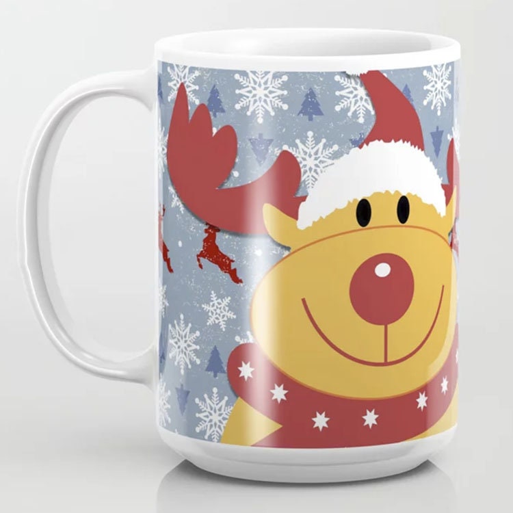 Christmas mug cute christmas mugs reindeer mug rudolph mugs christmas decor xmas mug xmas mugs xmas gifts reindeer coffee mug 11oz or 15oz