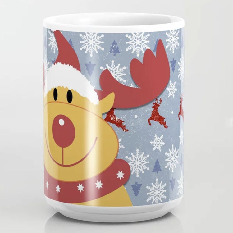 Christmas mug cute christmas mugs reindeer mug rudolph mugs christmas decor xmas mug xmas mugs xmas gifts reindeer coffee mug 11oz or 15oz