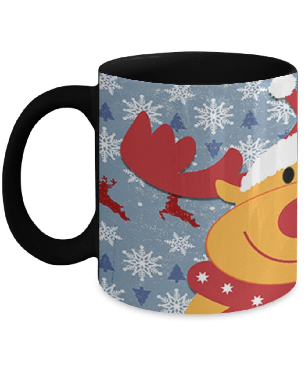 Christmas mug cute christmas mugs reindeer mug rudolph mugs christmas decor xmas mug xmas mugs xmas gifts reindeer coffee mug 11oz or 15oz
