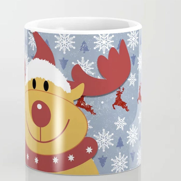 Christmas mug cute christmas mugs reindeer mug rudolph mugs christmas decor xmas mug xmas mugs xmas gifts reindeer coffee mug 11oz or 15oz