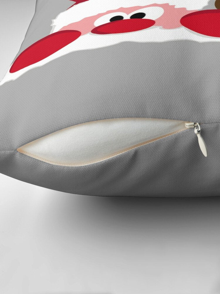 Christmas Santa Reindeer Pillow christmas pillows xmas pillow couch holidays pillows holiday pillow xmas pillows cute pillows gray