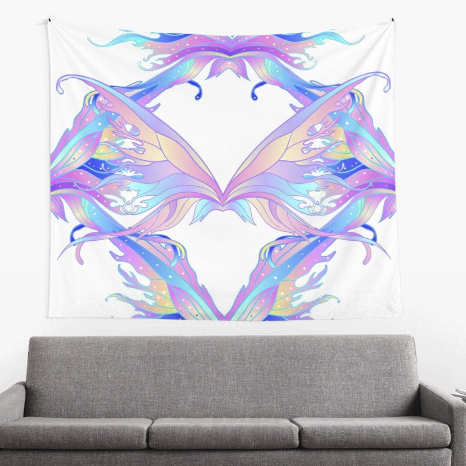 Fairy Wings Pink Purple Tapestry fairy tapestry wings tapestries girly tapestries girls tapestries fairy art fairy decor butterfly