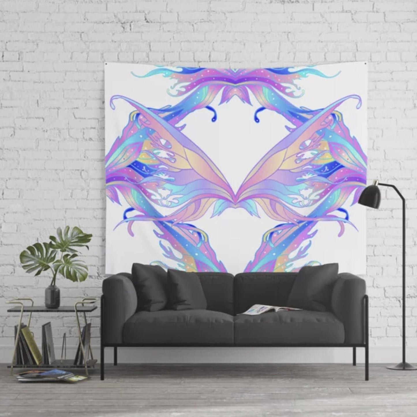 Fairy Wings Pink Purple Tapestry fairy tapestry wings tapestries girly tapestries girls tapestries fairy art fairy decor butterfly