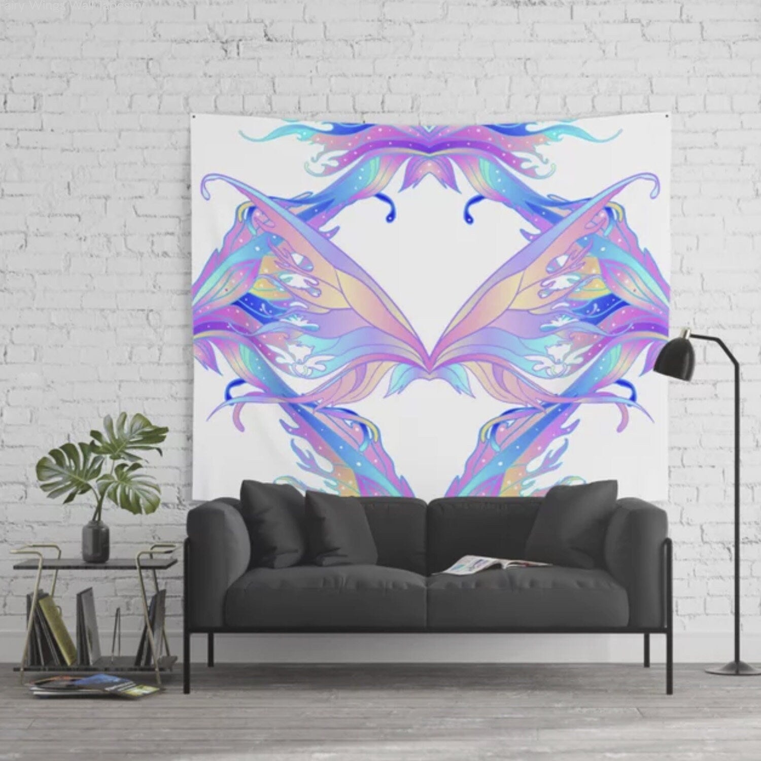 Fairy Wings Pink Purple Tapestry fairy tapestry wings tapestries girly tapestries girls tapestries fairy art fairy decor butterfly