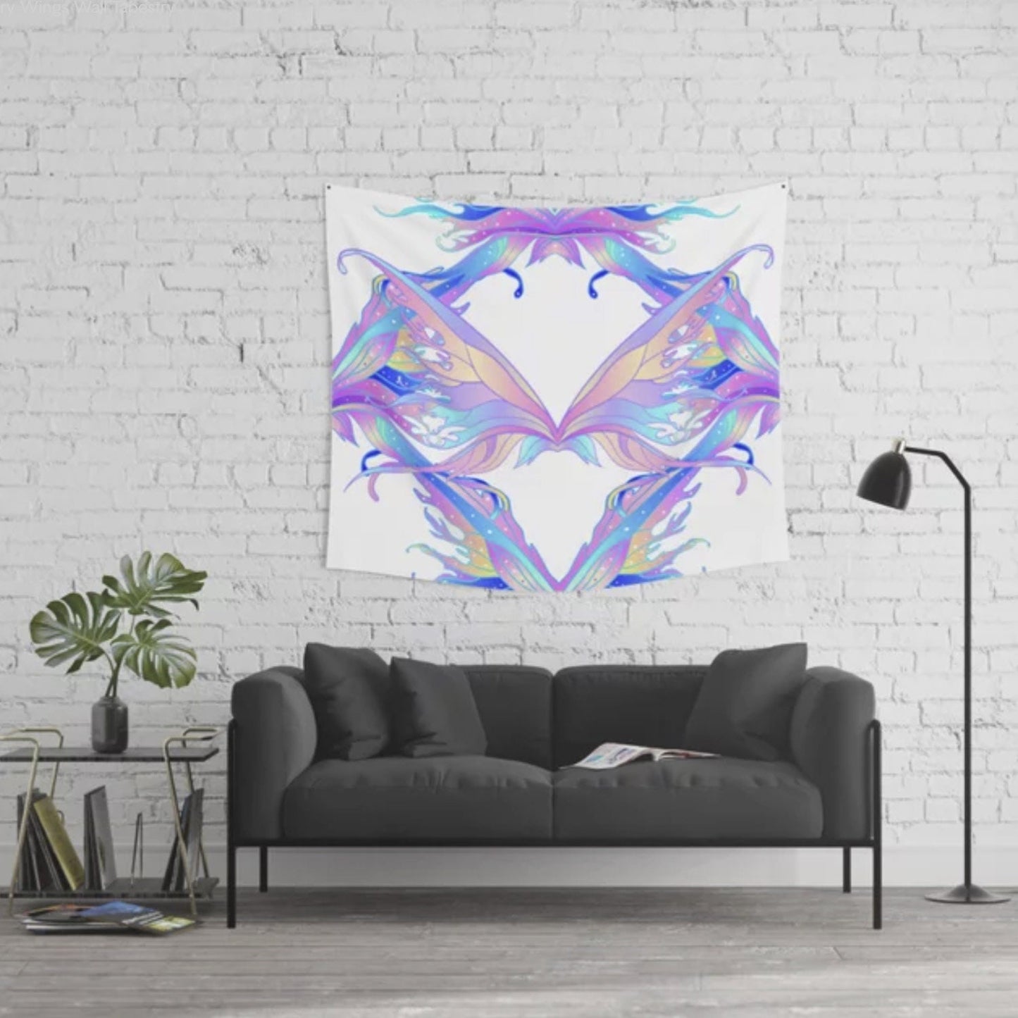 Fairy Wings Pink Purple Tapestry fairy tapestry wings tapestries girly tapestries girls tapestries fairy art fairy decor butterfly