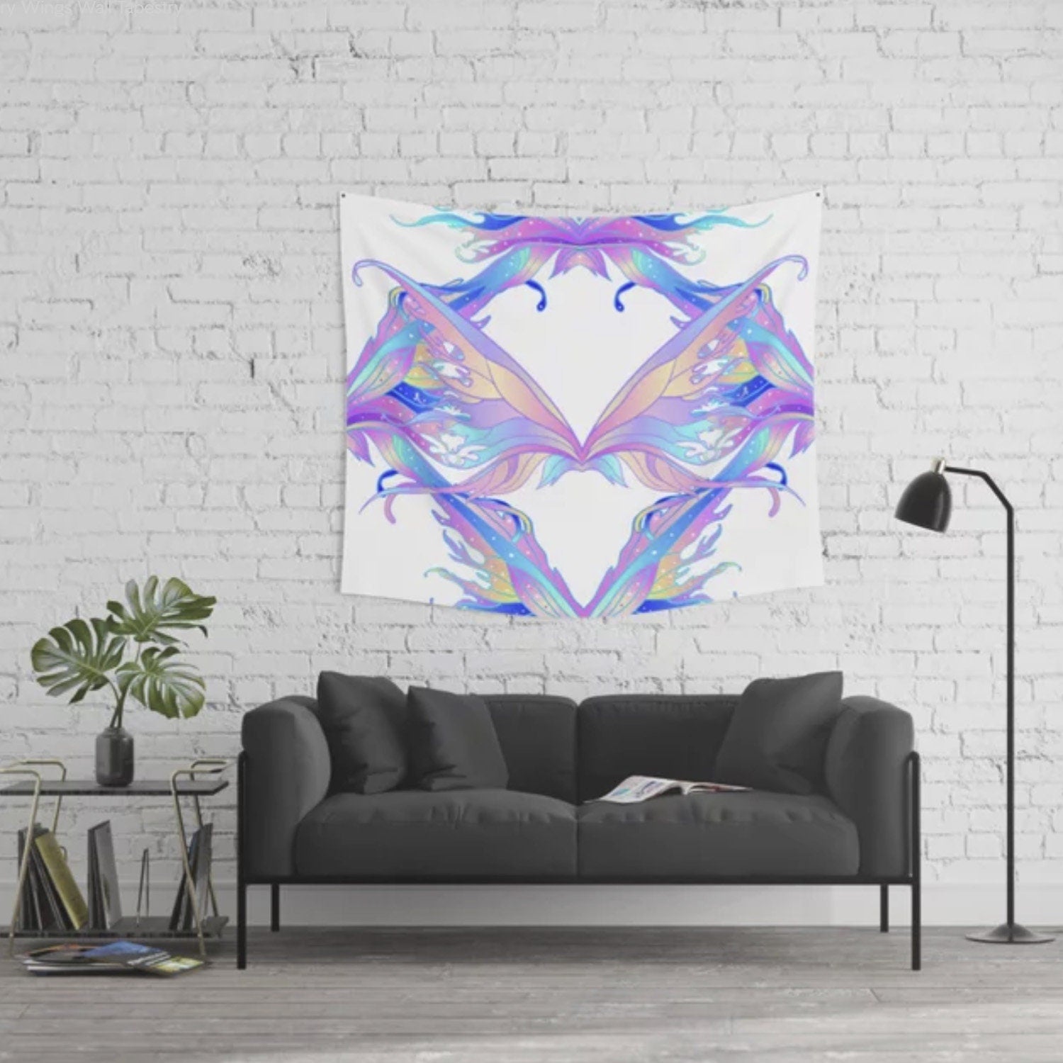 Fairy Wings Pink Purple Tapestry fairy tapestry wings tapestries girly tapestries girls tapestries fairy art fairy decor butterfly