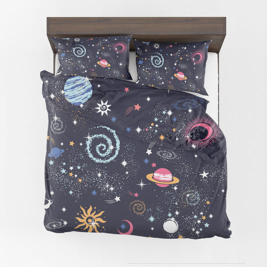 Space Comforter or Duvet Cover boys bedding celestial bedding galaxy comforter constellations comforter girls comforter planets duvet cover