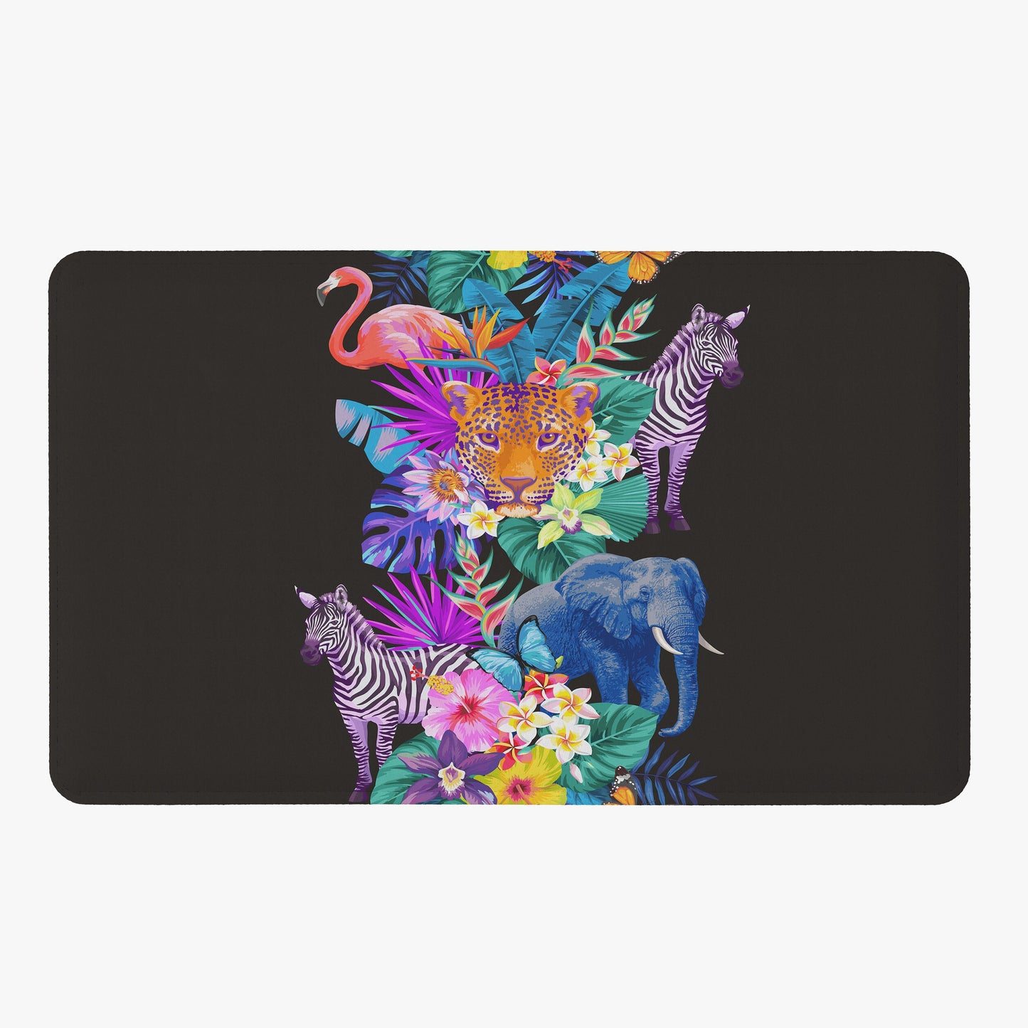 Tropical Animals Shower Curtain: Colorful Jungle Print, Polyester Bath Decor