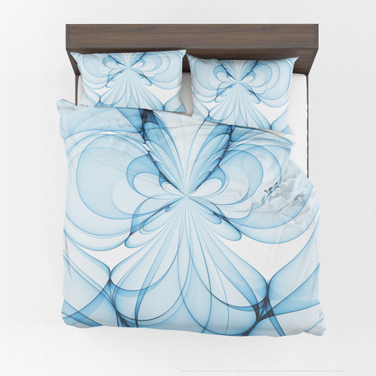 Abstract Blue and white Comforter or Duvet Cover blue bedding white bedding artsy comforter blue duvet art comforter blue bedroom decor