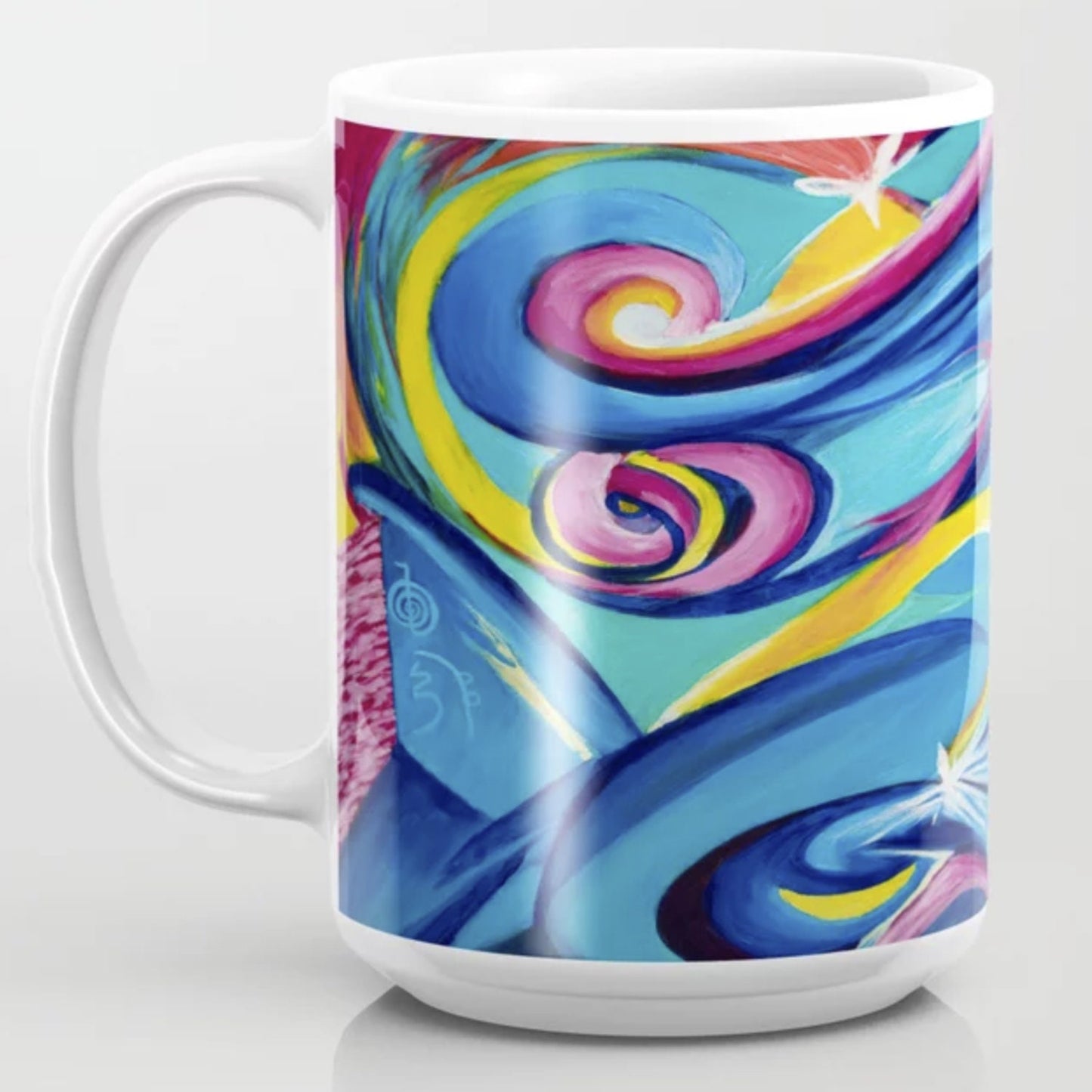 Colorful Abstract Art Mug 11 or 15oz Ceramic Coffee Mug Unique Gift Reiki mug spiritual mugs gift cheap gift Artsy mugs colorful mugs