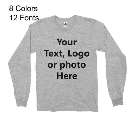 Custom longsleeve tee shirt custom text long sleeve custom image tshirt photo personalized gift customized gifts personalised unique gift