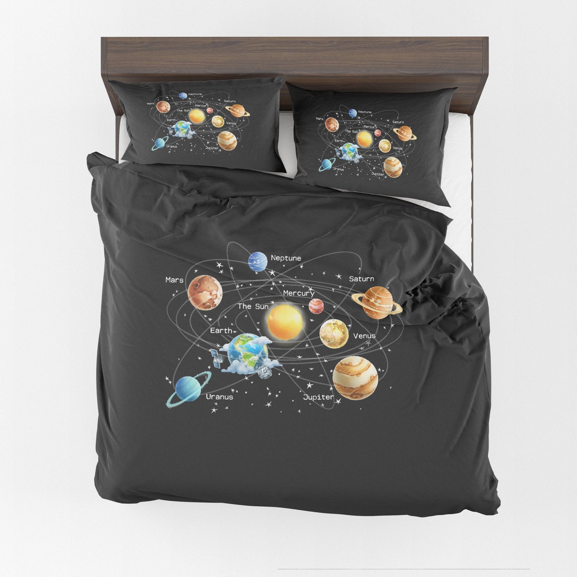 Space Comforter or Duvet Cover girls boys bedding planets bedding solar system comforter galaxy comforter boys bedroom planets duvet cover