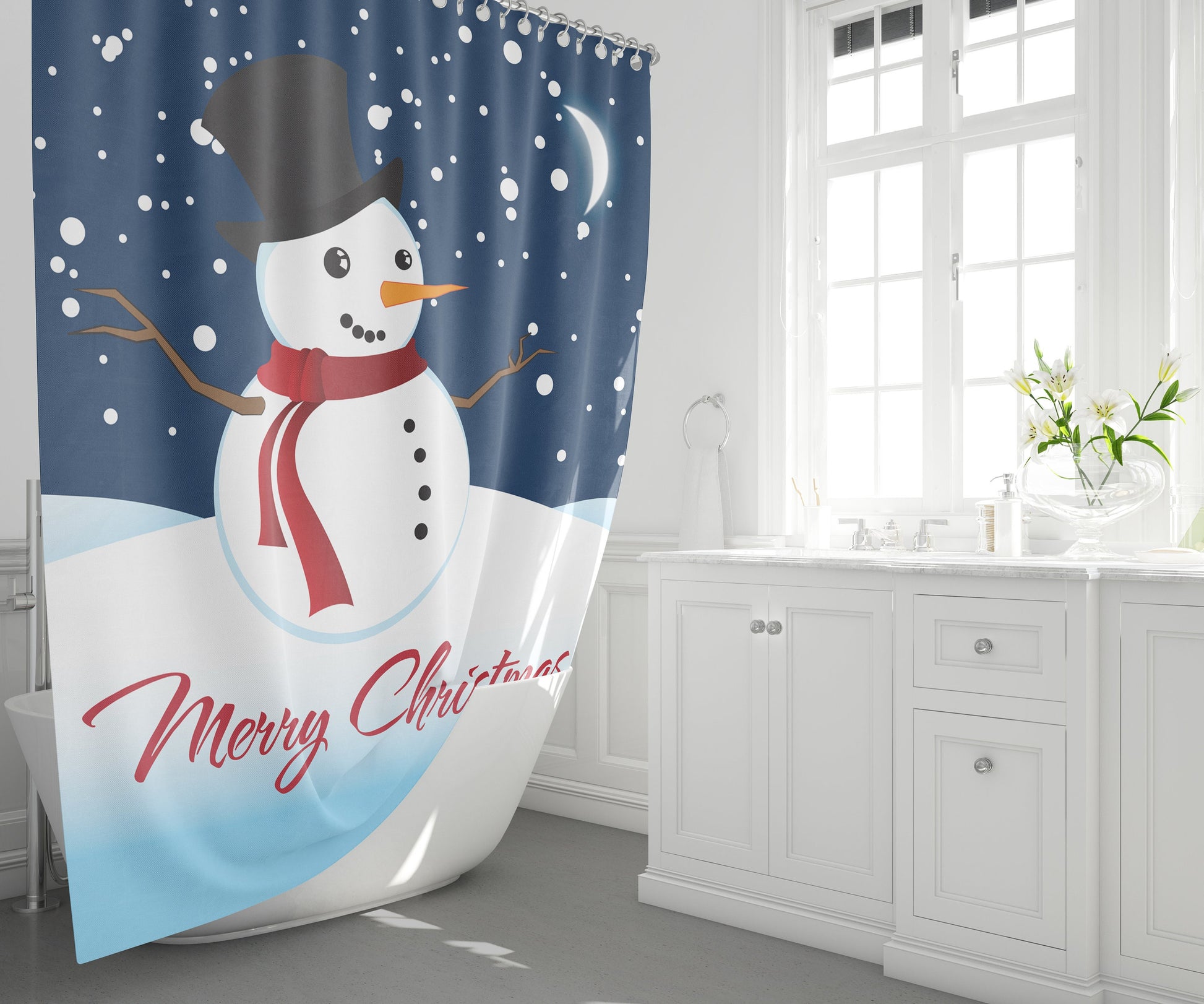 Snowman Christmas Shower curtain snowman bathmat cute xmas bath decor snowman shower curtains christmas rugs blue christmas bathroom decor