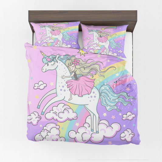 Unicorn Comforter or Duvet Cover kids bedding girly bedding girls comforter unicorn duvet unicorn comforter pink bedding unicorn decor