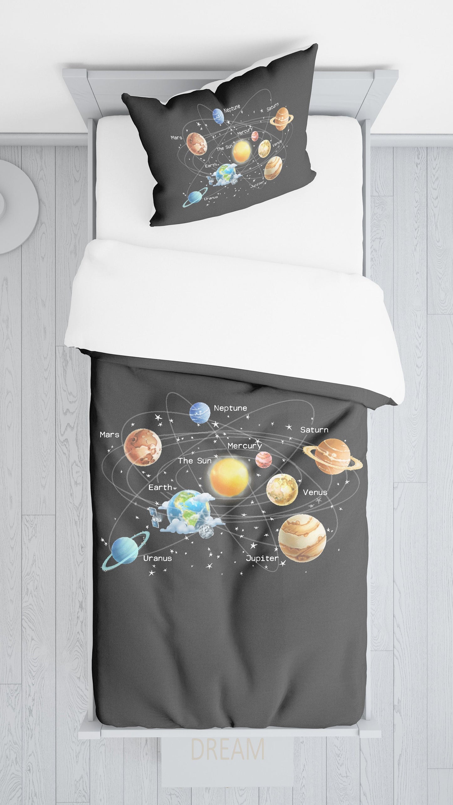 Space Comforter or Duvet Cover girls boys bedding planets bedding solar system comforter galaxy comforter boys bedroom planets duvet cover