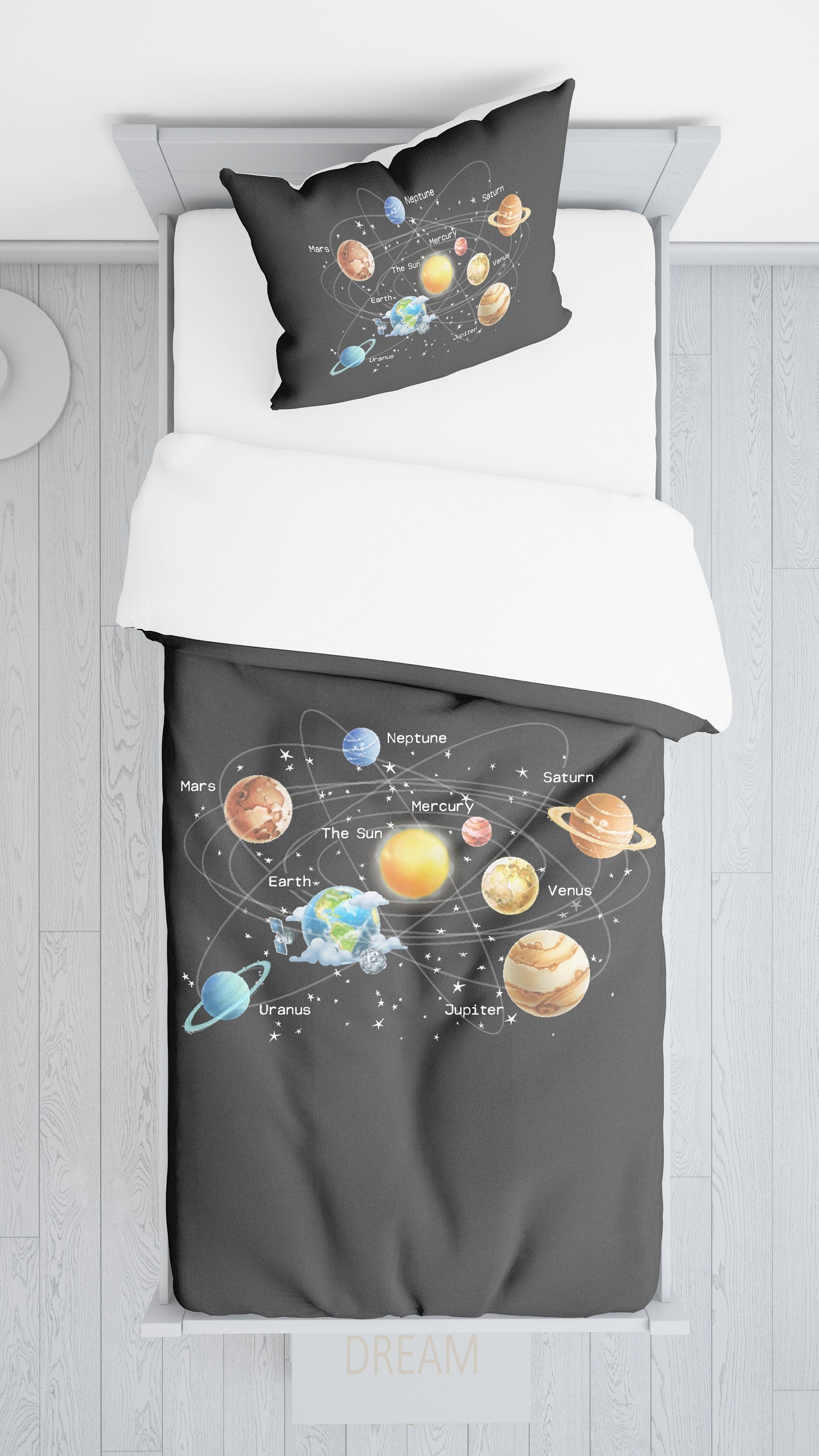 Space Comforter or Duvet Cover girls boys bedding planets bedding solar system comforter galaxy comforter boys bedroom planets duvet cover