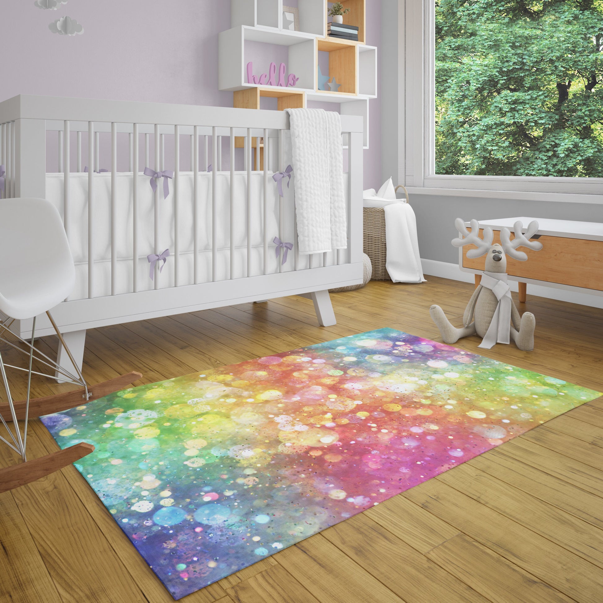 Rainbow Confetti Rug rainbow Rug rainbow Rugs girly Floor Rug childrens Rugs 3'x5' 4'x6' 8x10' Large unicorn rugs fairy decor girls