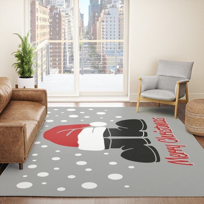 Merry Christmas Rug xmas Rug christmas Rug christmas Floor Rug gray Rugs 2x3 3x5 4x6 5x7 8x10 Large christmas rugs christmas decor xmas