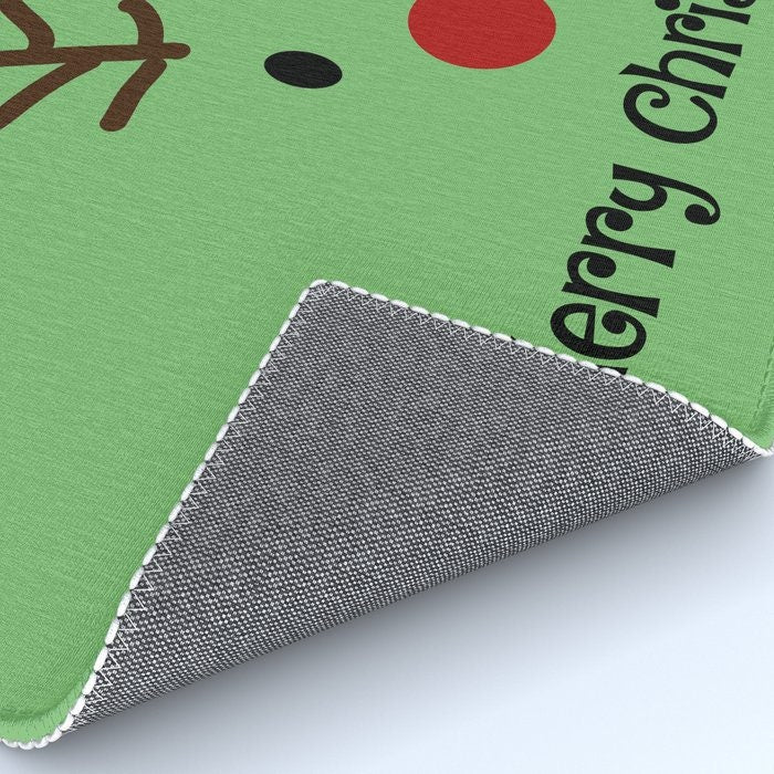 Merry Christmas Reindeer Rug green rugs 2x3 4x6 8x10 large holiday rugs xmas decor cute christmas decorations