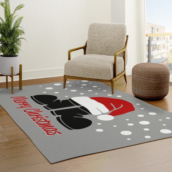 Merry Christmas Rug xmas Rug christmas Rug christmas Floor Rug gray Rugs 2x3 3x5 4x6 5x7 8x10 Large christmas rugs christmas decor xmas
