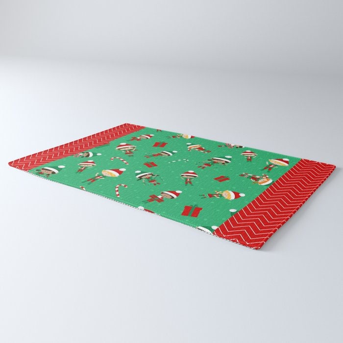 Christmas Elves Rug elf green red xmas Rug christmas Rug christmas Floor Rug 2x3 3x5 4x5 5x7 8x10 large christmas rugs christmas decor xmas