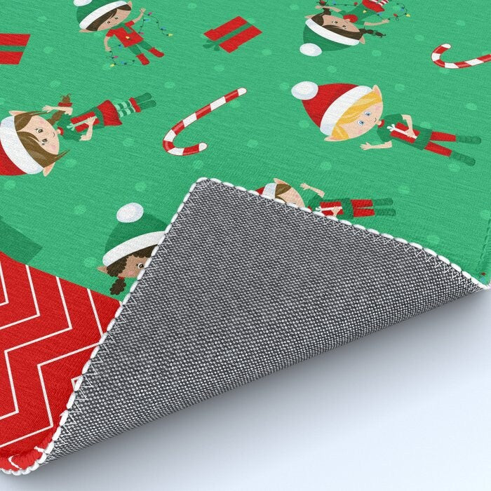 Christmas Elves Rug elf green red xmas Rug christmas Rug christmas Floor Rug 2x3 3x5 4x5 5x7 8x10 large christmas rugs christmas decor xmas