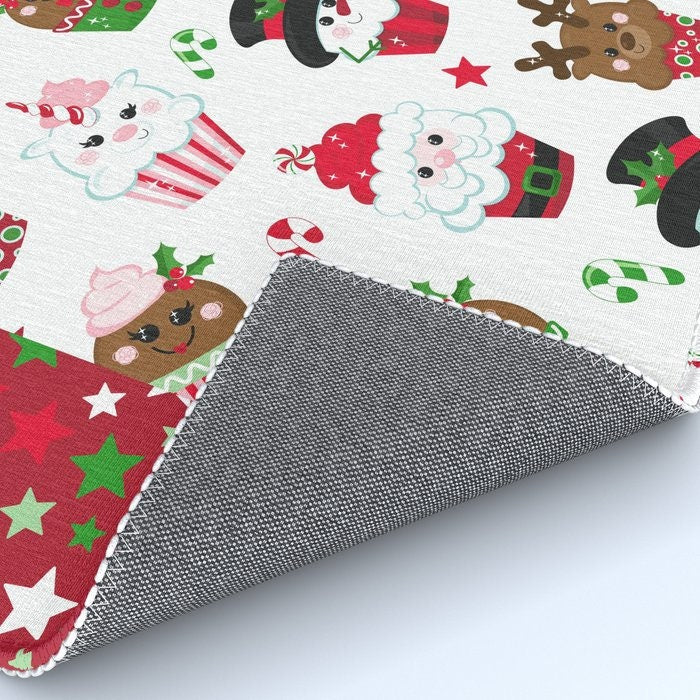 Christmas Rug red stars cute xmas Rug snowmen Rug santa Floor Rug 2x3 3x5 4x5 5x7 8x10 large christmas rugs christmas decor xmas