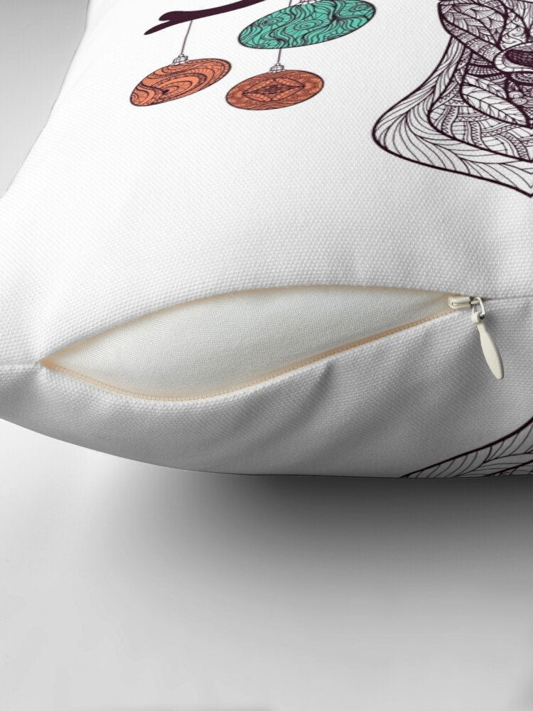 Boho Reindeer Throw Pillow Christmas Decorations Bohemian deer