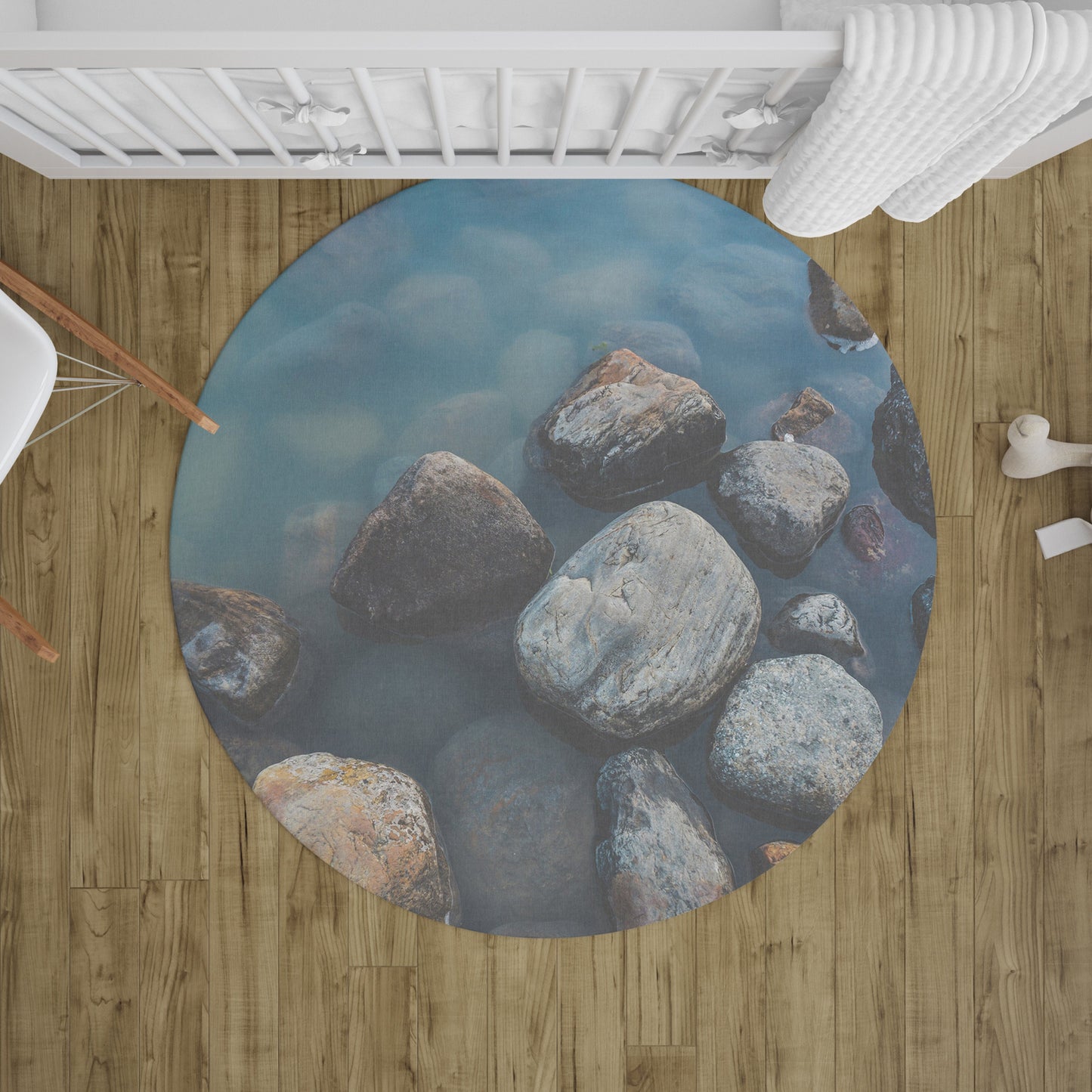 Pebbles Rug blue gray Rug grey stones Floor Rug rocks Mat nature rug Rugs 3x5 4x6 Large rugs