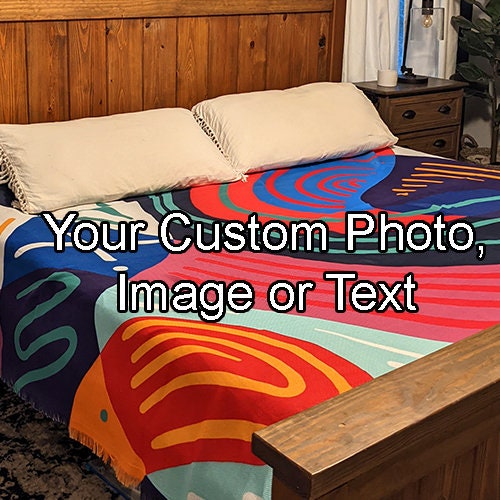 Custom Bedspread Bed Coverlet Custom Bed Blanket Twin Queen King Custom image photo large blanket