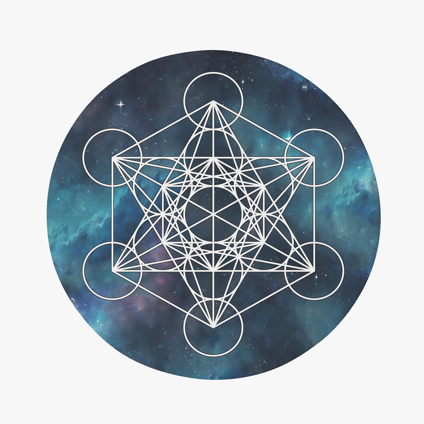 Metatron's Cube Rug Sacred Geometry Rug Galaxy Rug blue metatrons cube 2x3 3x5 4x6 5x7 large metatron rugs