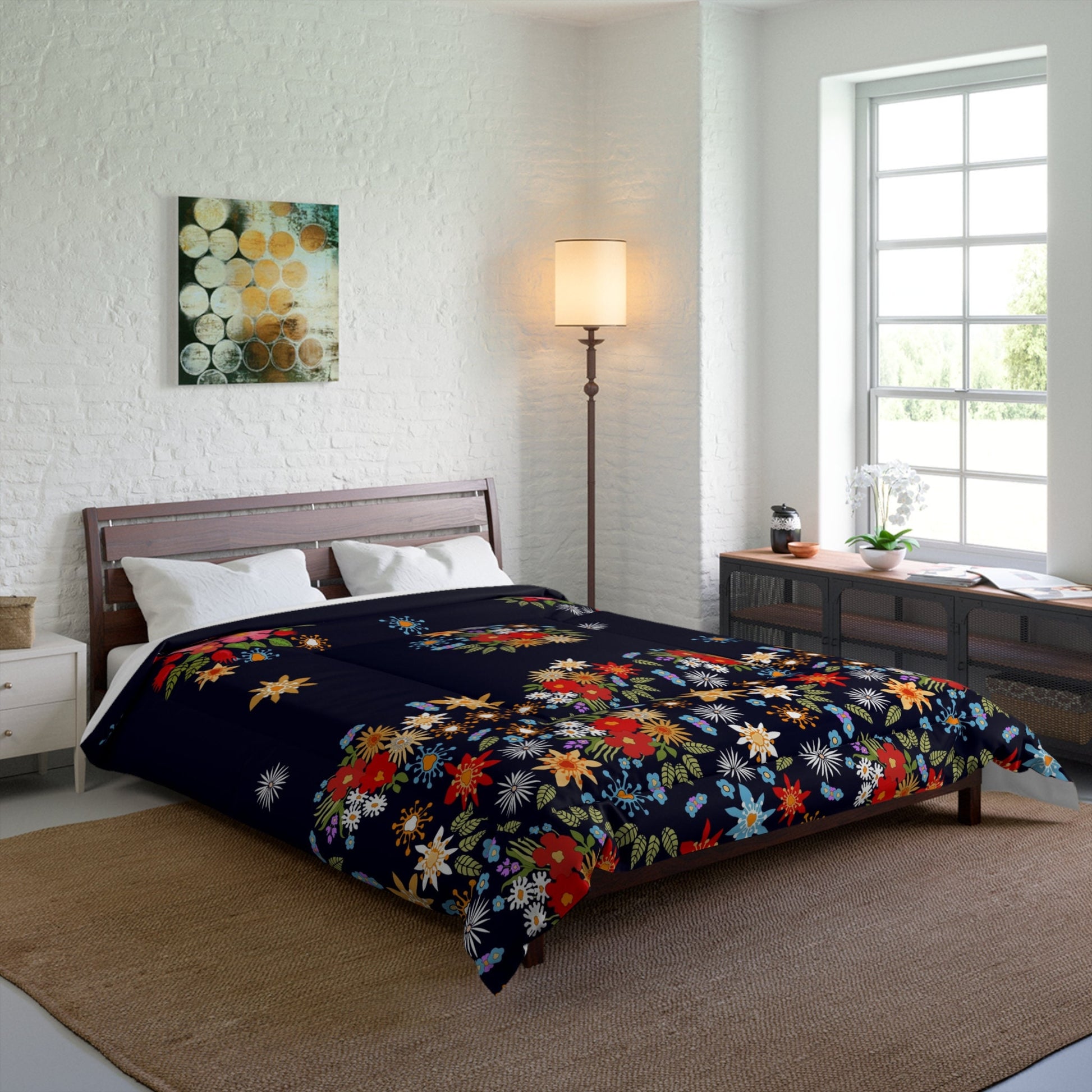 Wildflowers Comforter or Duvet Cover boho bedding hippy bedding boho chic comforter girly comforter gypsy bedding bohemian bedding spanish