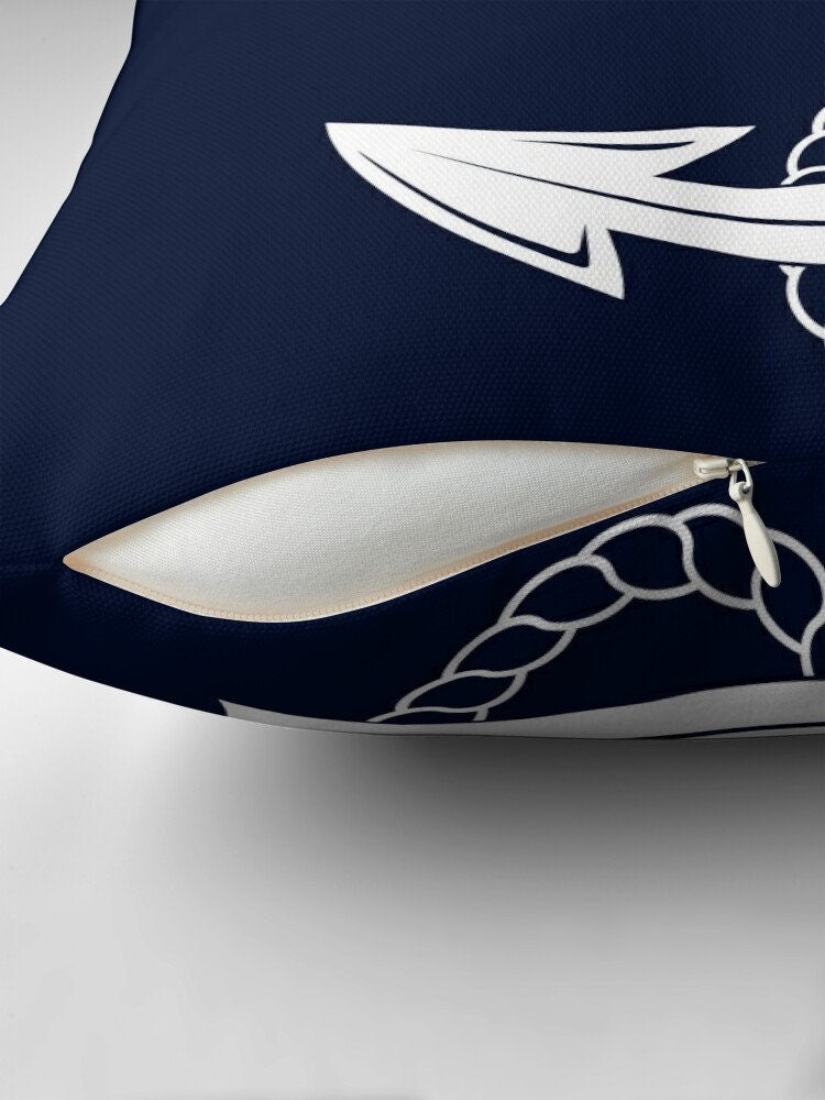Anchor Throw Pillow navy white pillows