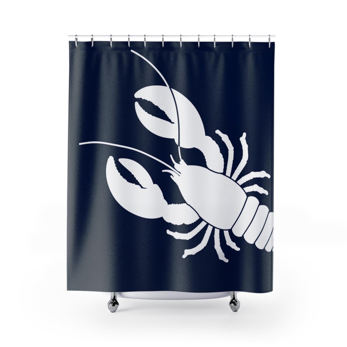 Lobster Navy Nautical shower curtain