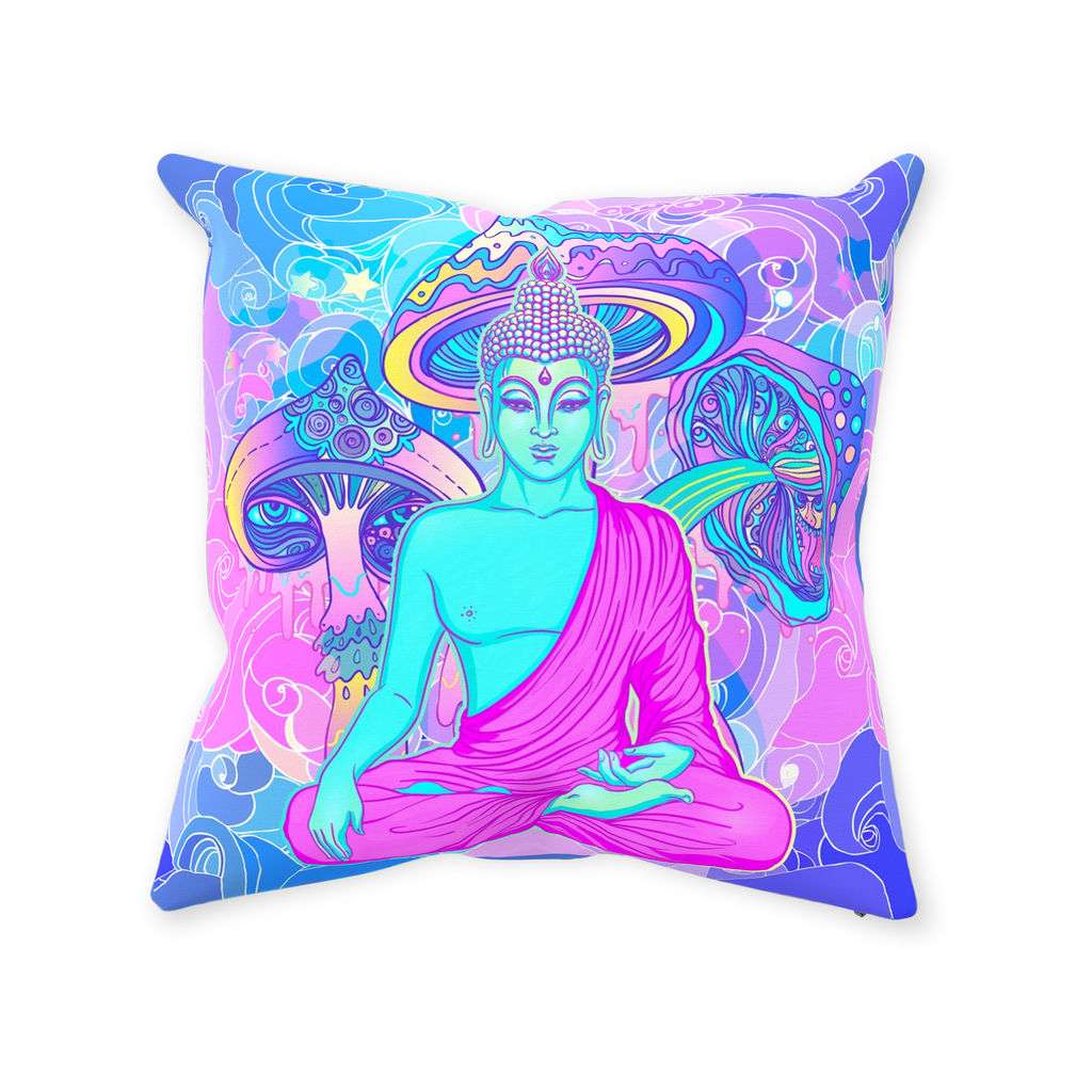 Buddha Shrooms Pillow Magic Mushrooms  psychadelic pillows psychedelic shrooms pillow for couch