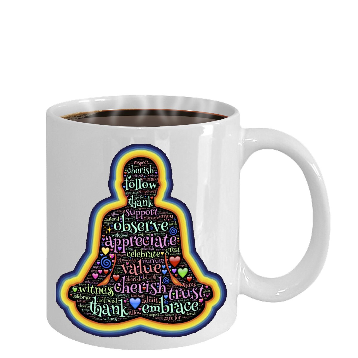 Meditation Mug 11oz or 15oz Spiritual Gift For Yoga Lovers mug Cheap Gifts Positive Words mug Good Vibes Mugs meditation mug cute mug