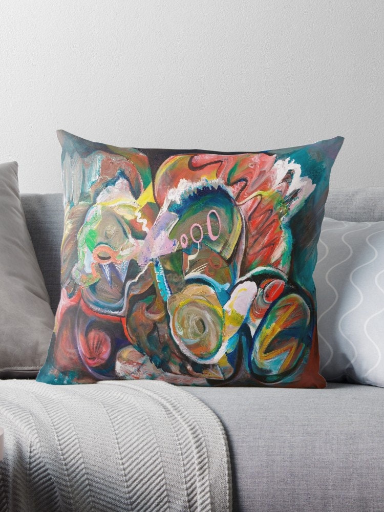Abstract Art Pillow Unique Gift artsy Pillows for Couch colorful pillows art pillow red pillow abstract art pillow unique pillows
