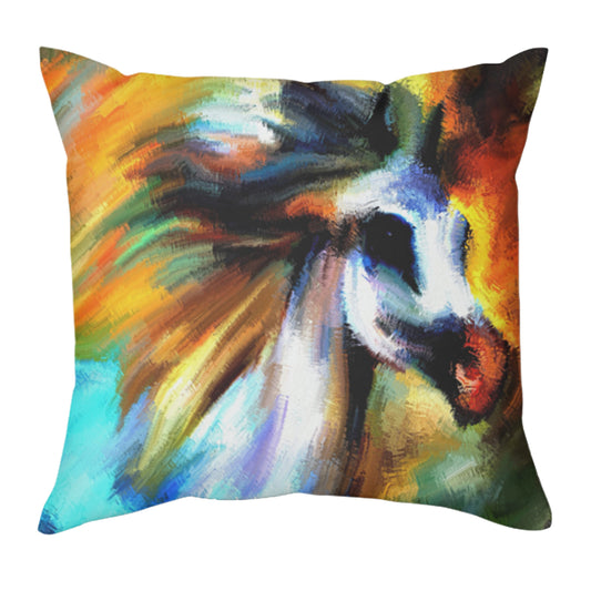 Horse pillow abstract art horse pillow horse lovers gift cheap gift orange white horse lover equestrian pillows horse pillows couch