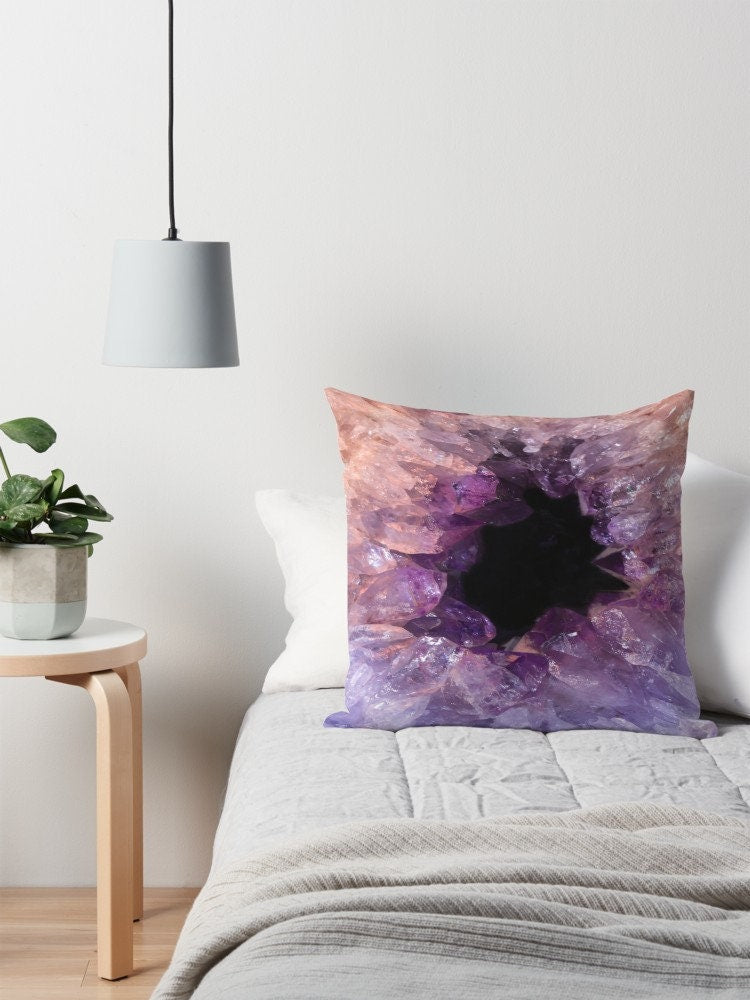 Amethyst pillow purple pillows amethyst pillow crystal pillows cheap gifts pillows for couch amethyst crystals pillow purple pillows