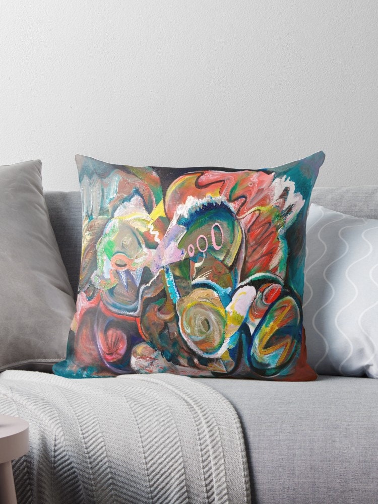 Abstract Art Pillow Unique Gift artsy Pillows for Couch colorful pillows art pillow red pillow abstract art pillow unique pillows