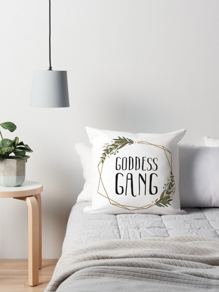 Goddess Gang pillow spiritual pillows yoga pillow goddess pillows cheap gifts white pillows for couch spiritual pillow cute goddess