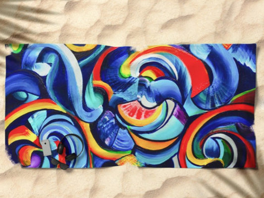Colorful Extra Large beach towel abstract art beach towel colorful towel grafiti beach towel psychedelic beach towel graffiti XL beach towel