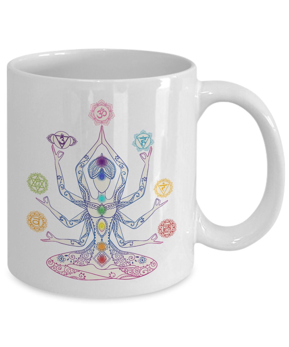 Chakra Mug chakras mug yoga mug spiritual mug meditation mug chakra mug girly mugs cute yoga mug rainbow mug chakra mugs cheap gifts