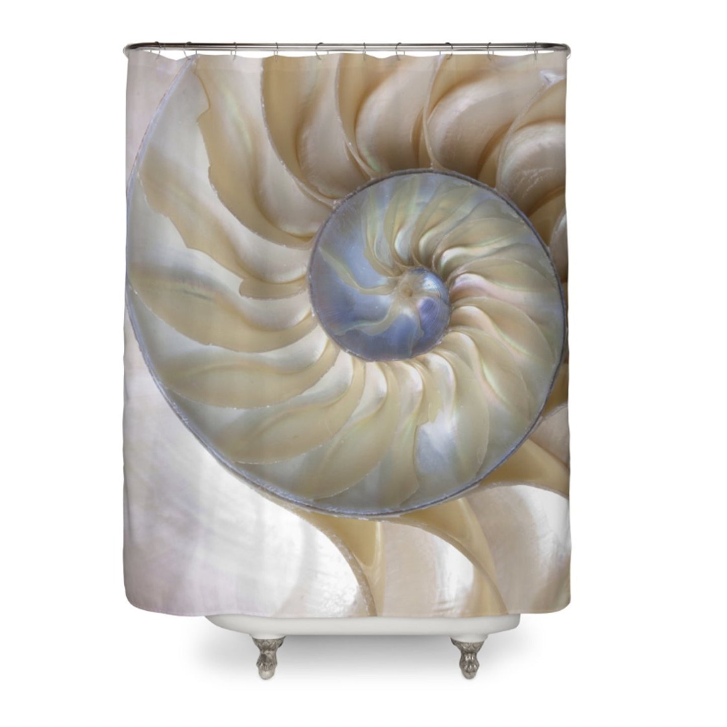 Nautilus Shell Shower Curtain ocean shower curtains beige shower curtain beach shower curtains ocean decor golden ratio shower fibonacci