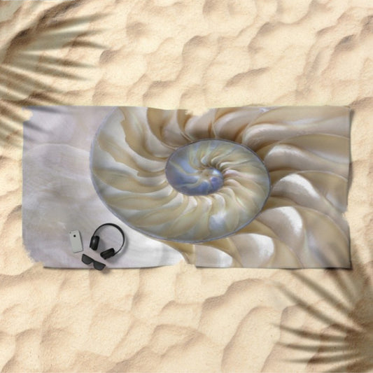 Nautilus Shell Extra Large Beach Towel fibonacci towel golden ratio towel sacred geometry large beach towel Unique extra large beach towel