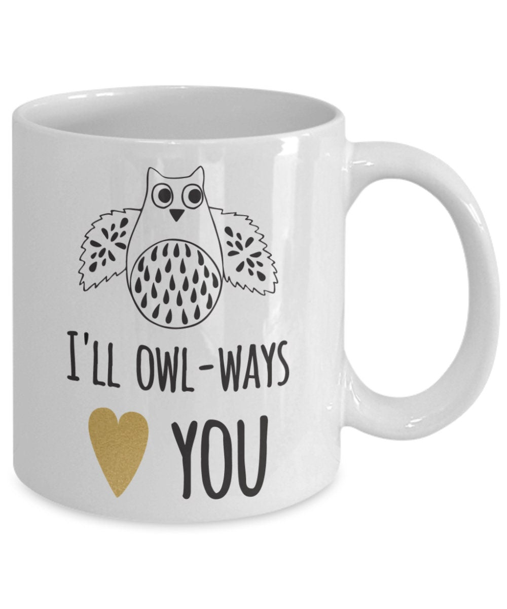 Love Mug I'll owl-ways love you coffee mug cute gift for husband wife cheap gift for loved ones cheap gift for girlfriend or man